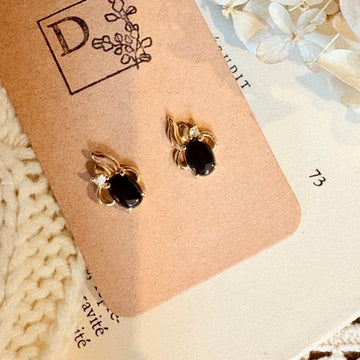 Earrings - black and gold