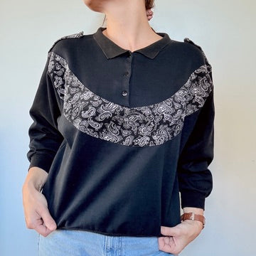 Paisley cotton hoodie