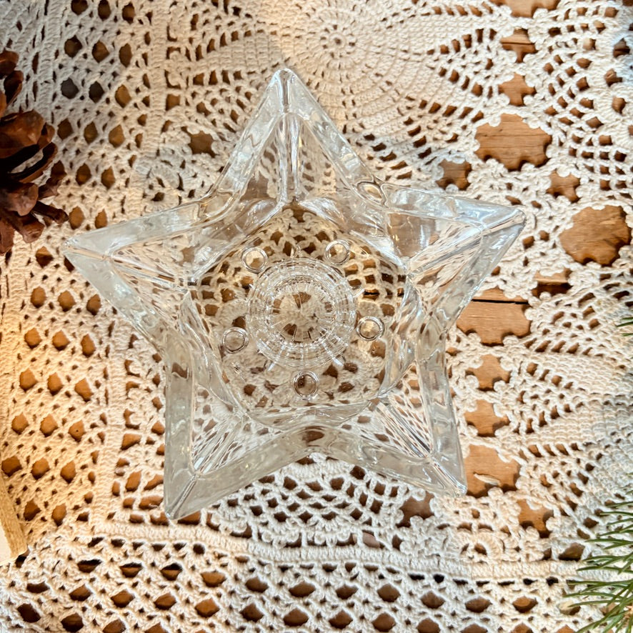 Bougeoir étoilé en verre