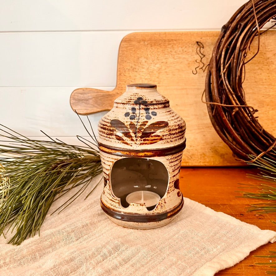 Vintage stoneware candle holder
