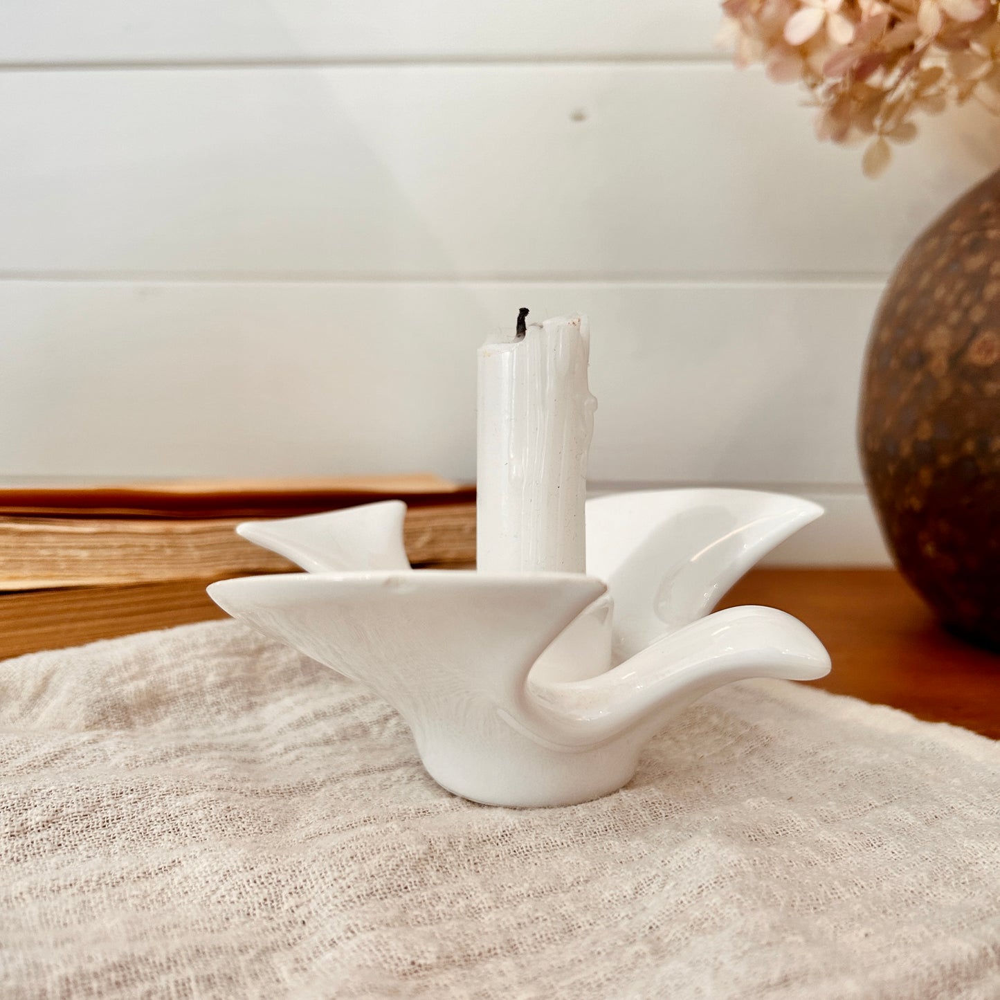 Bougeoir oiseau en céramique