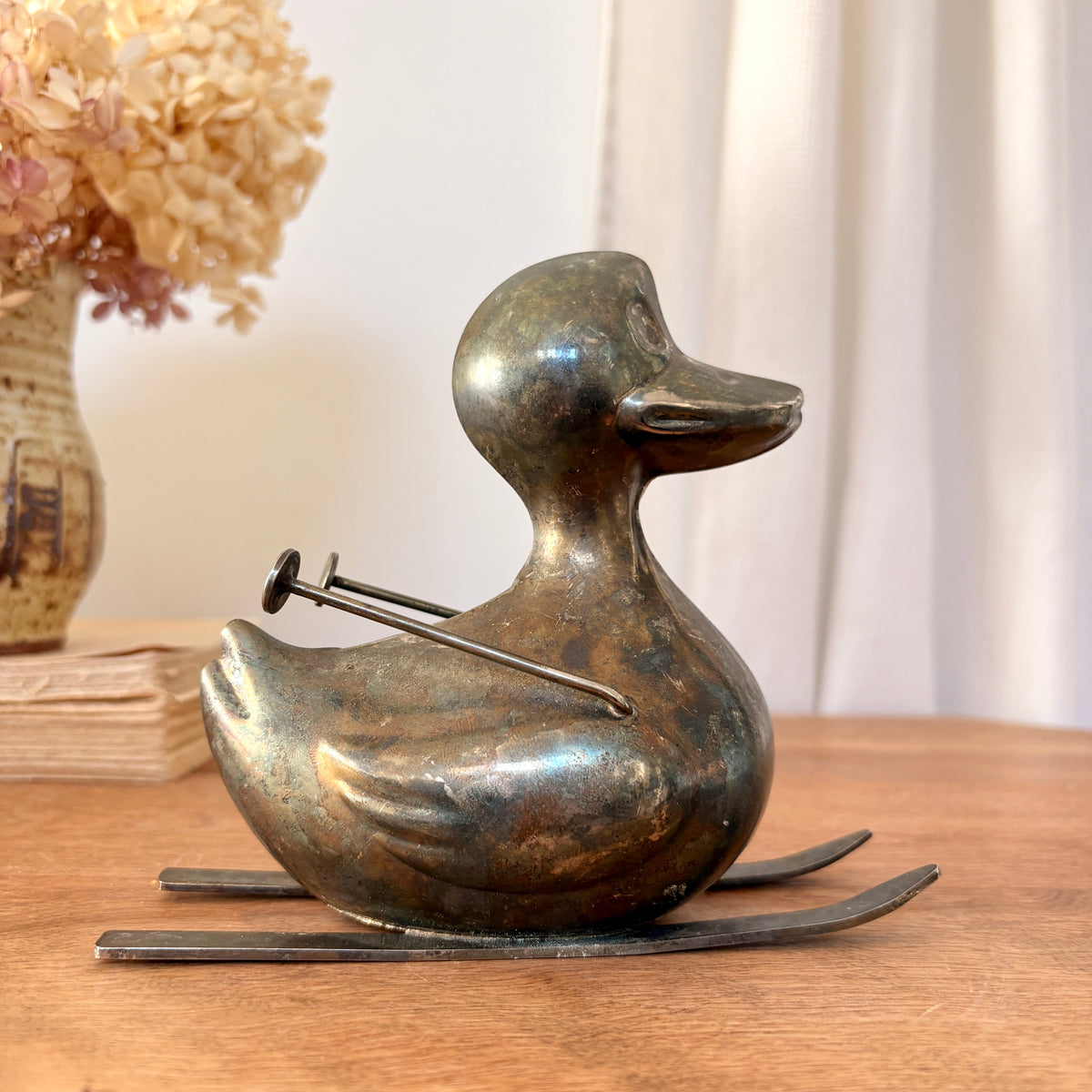 Tirelire vintage plaqué argent