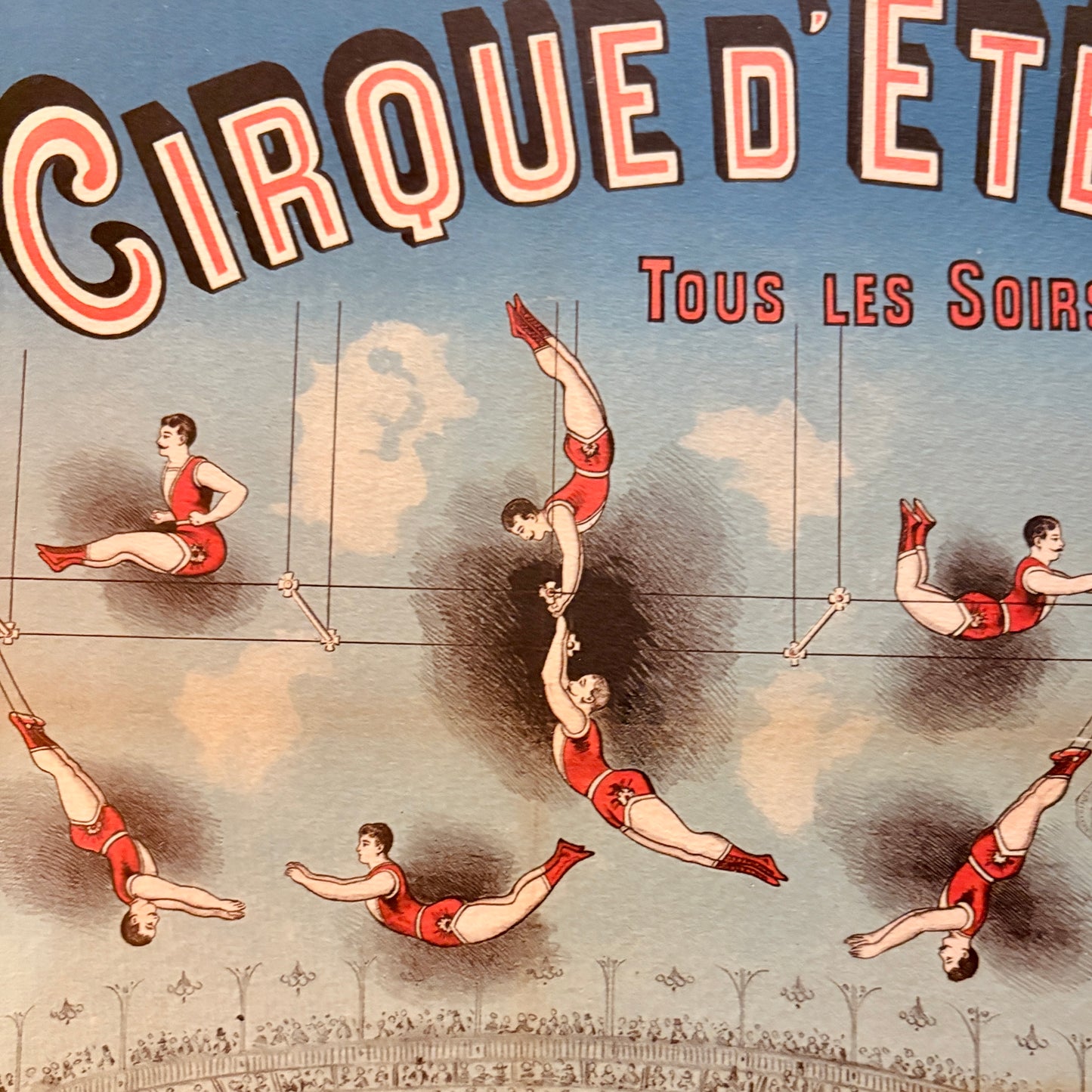 Cadre vintage avec impression sur papier beaux-arts - Le cirque d'été