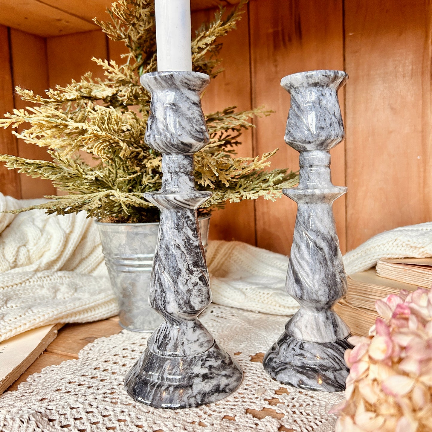 Marble candle holder