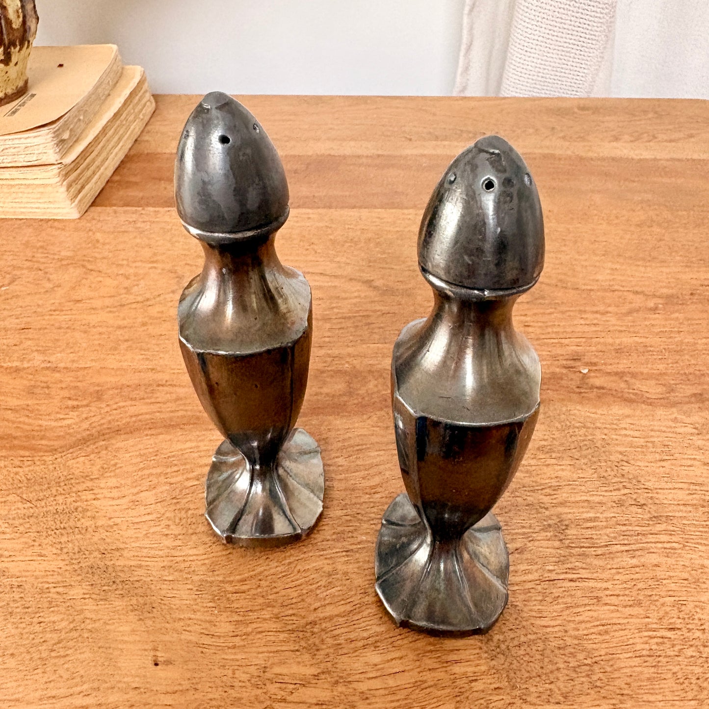 Salière et poivrière vintage Benedict Proctor plaqué argent