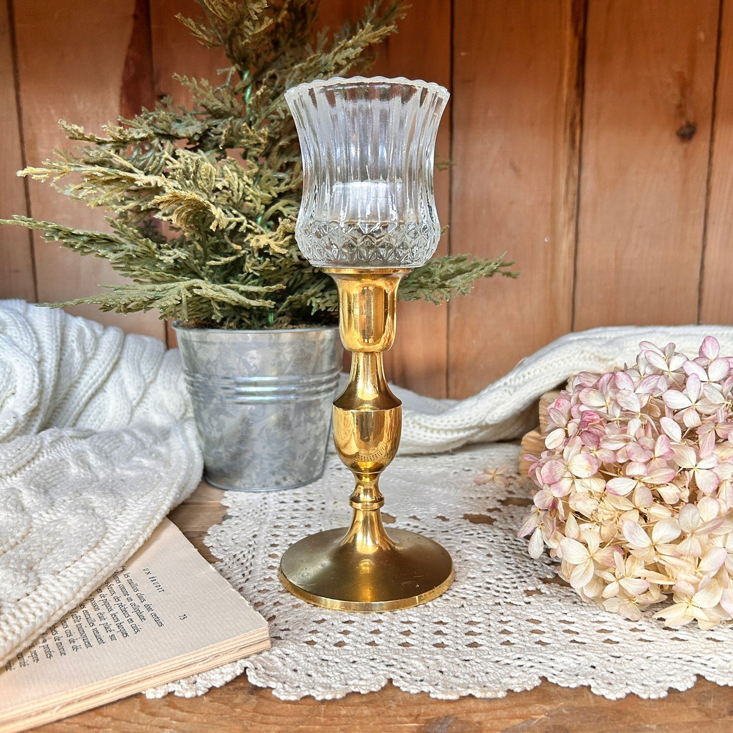 Glass tip for candle holder