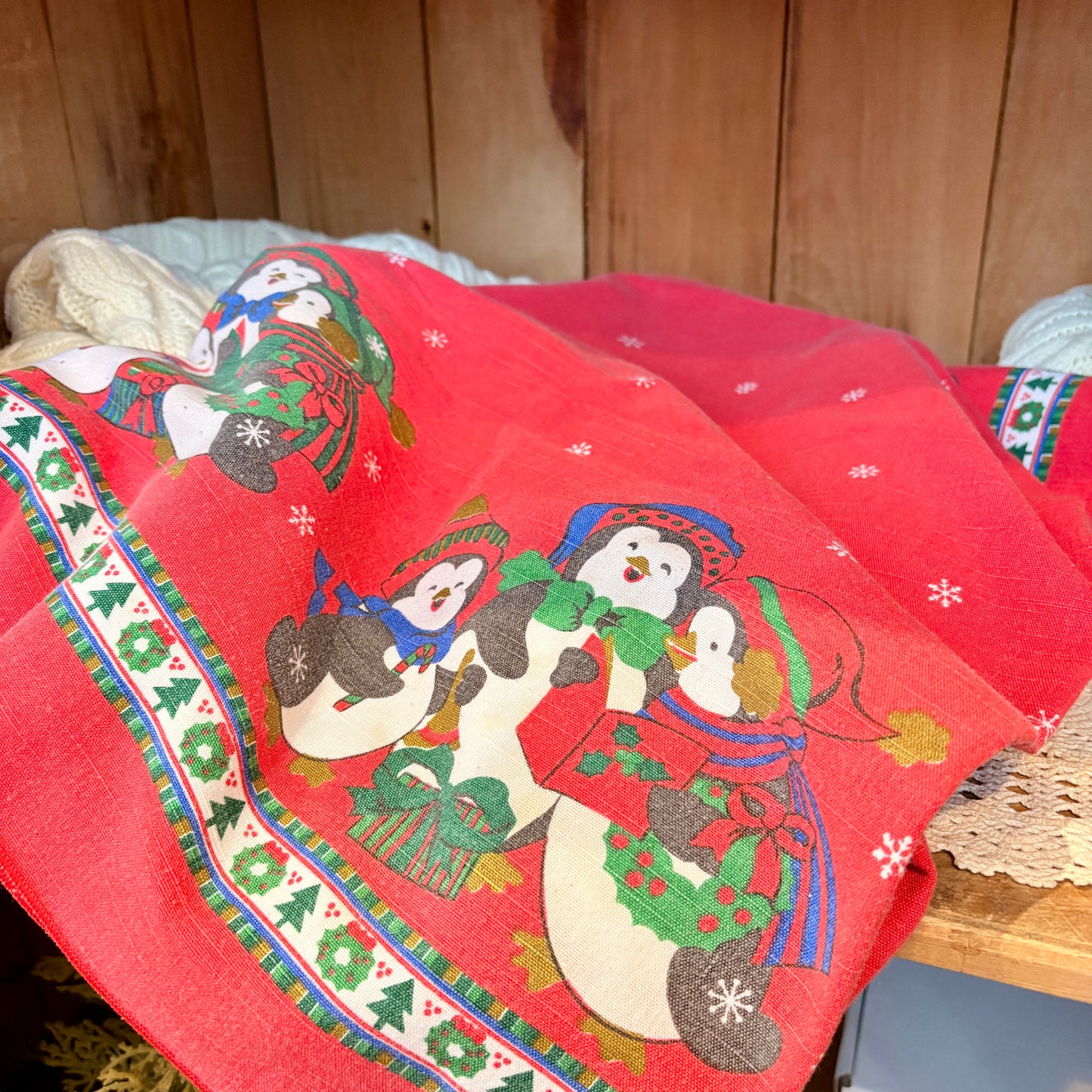 Nappe festive - pingouins