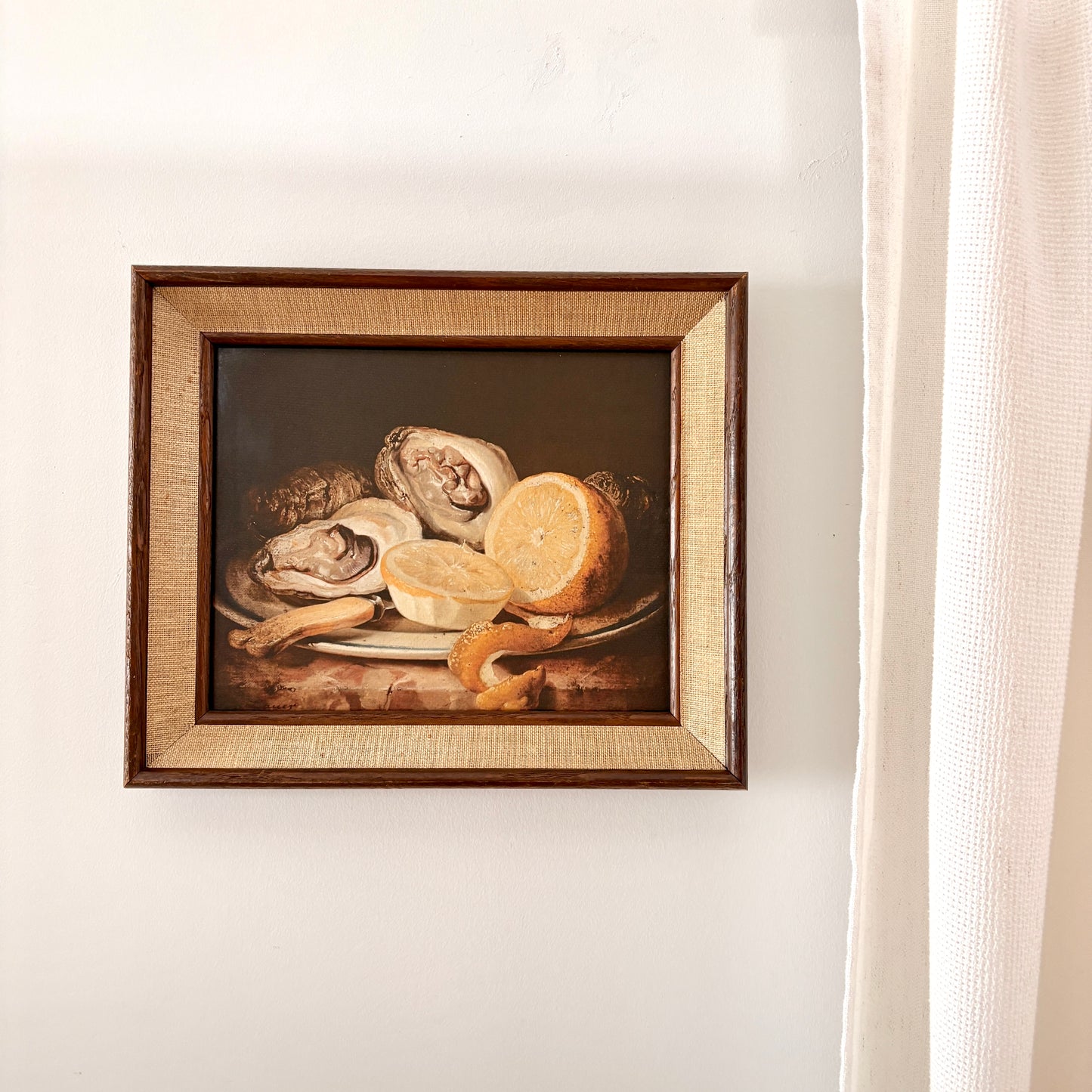 Cadre vintage avec impression sur papier beaux-arts - Les huitres