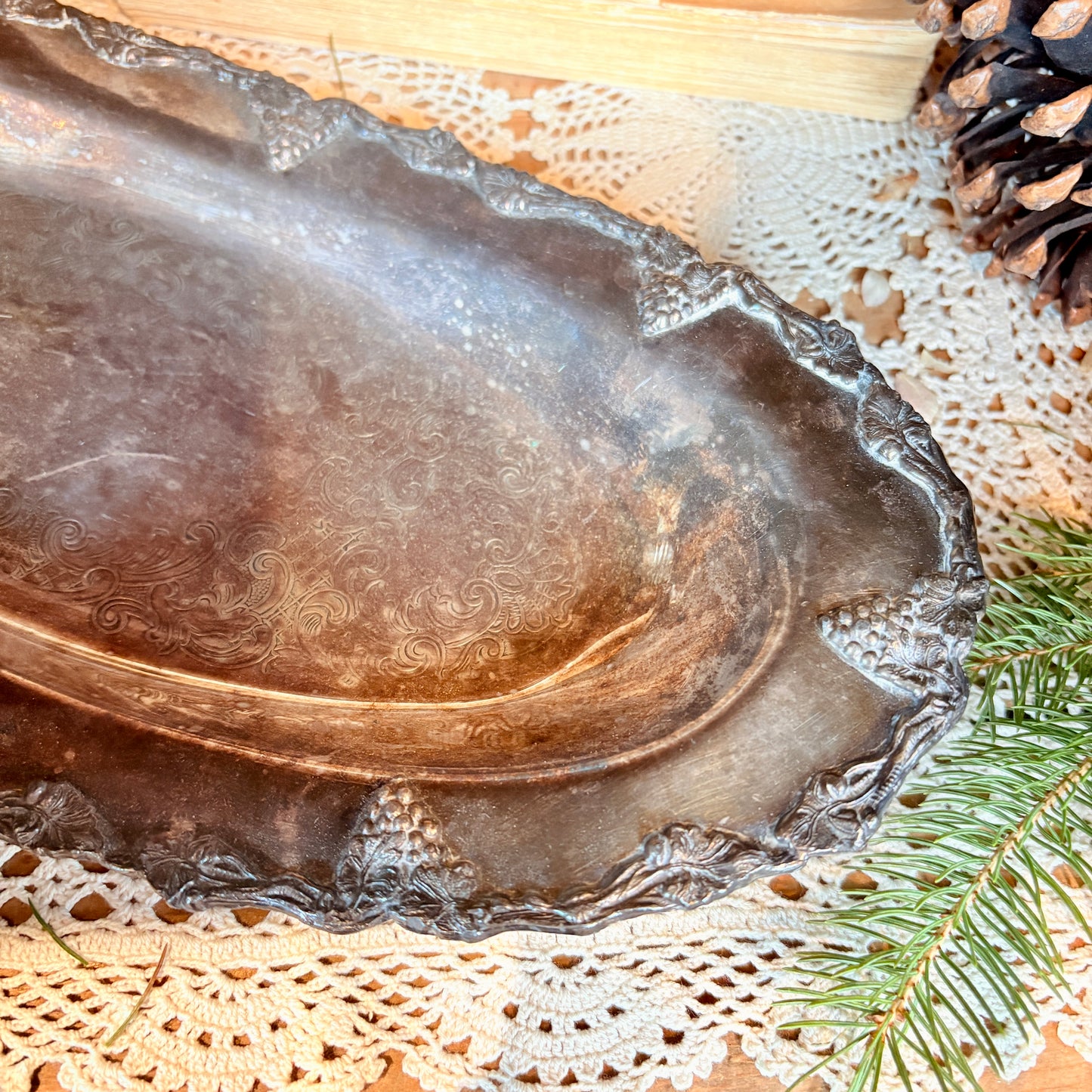 Plateau plaqué argent