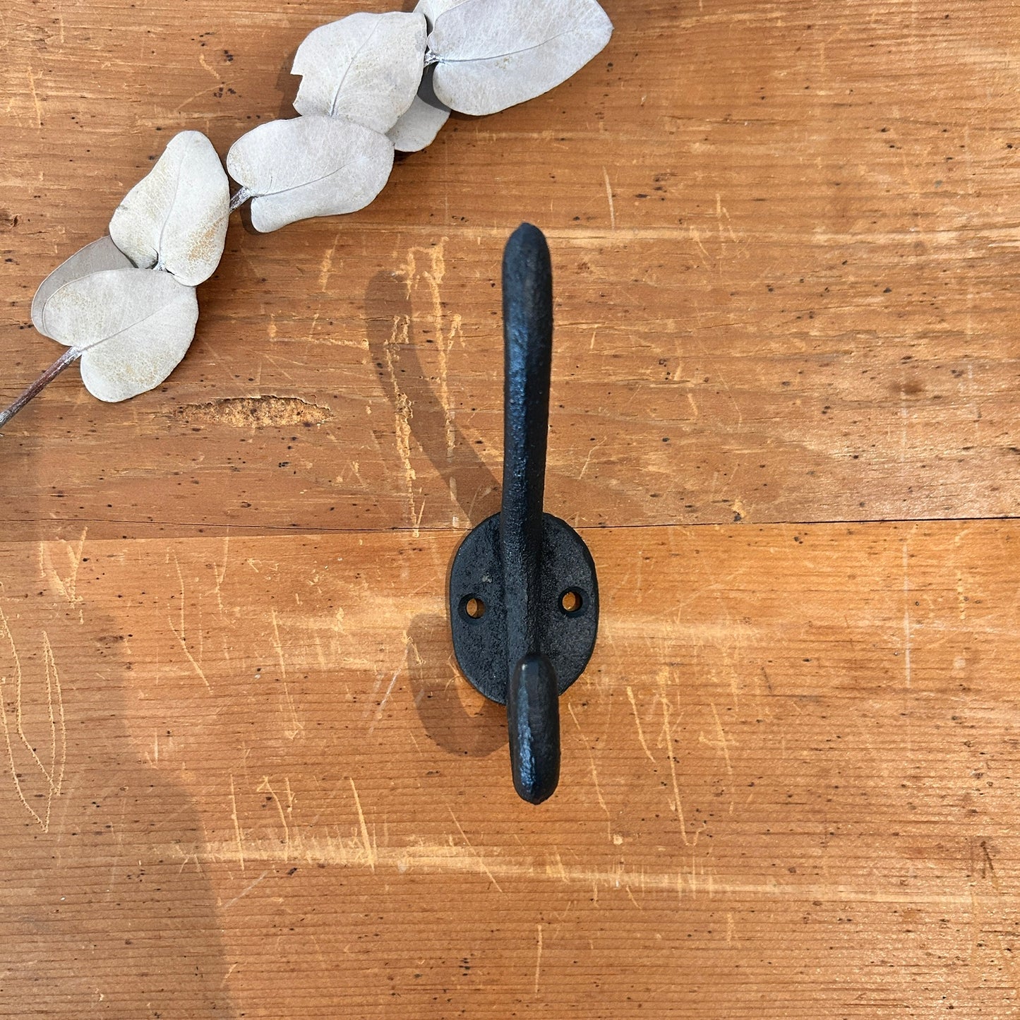 Crochet double en fonte - noir