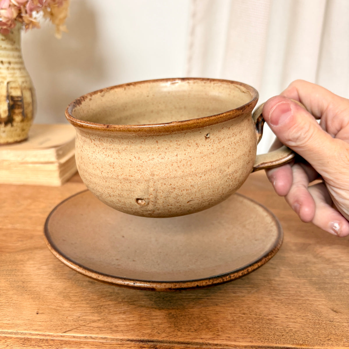 Duo tasse et soucoupe en grès - grand
