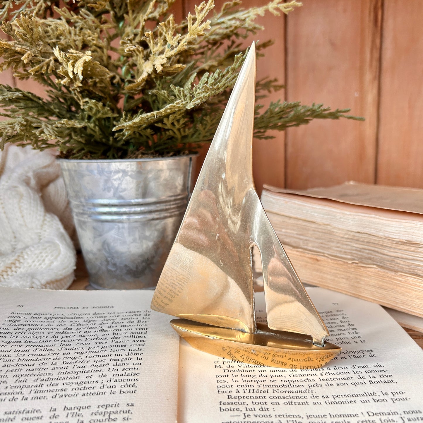 Brass sailboat
