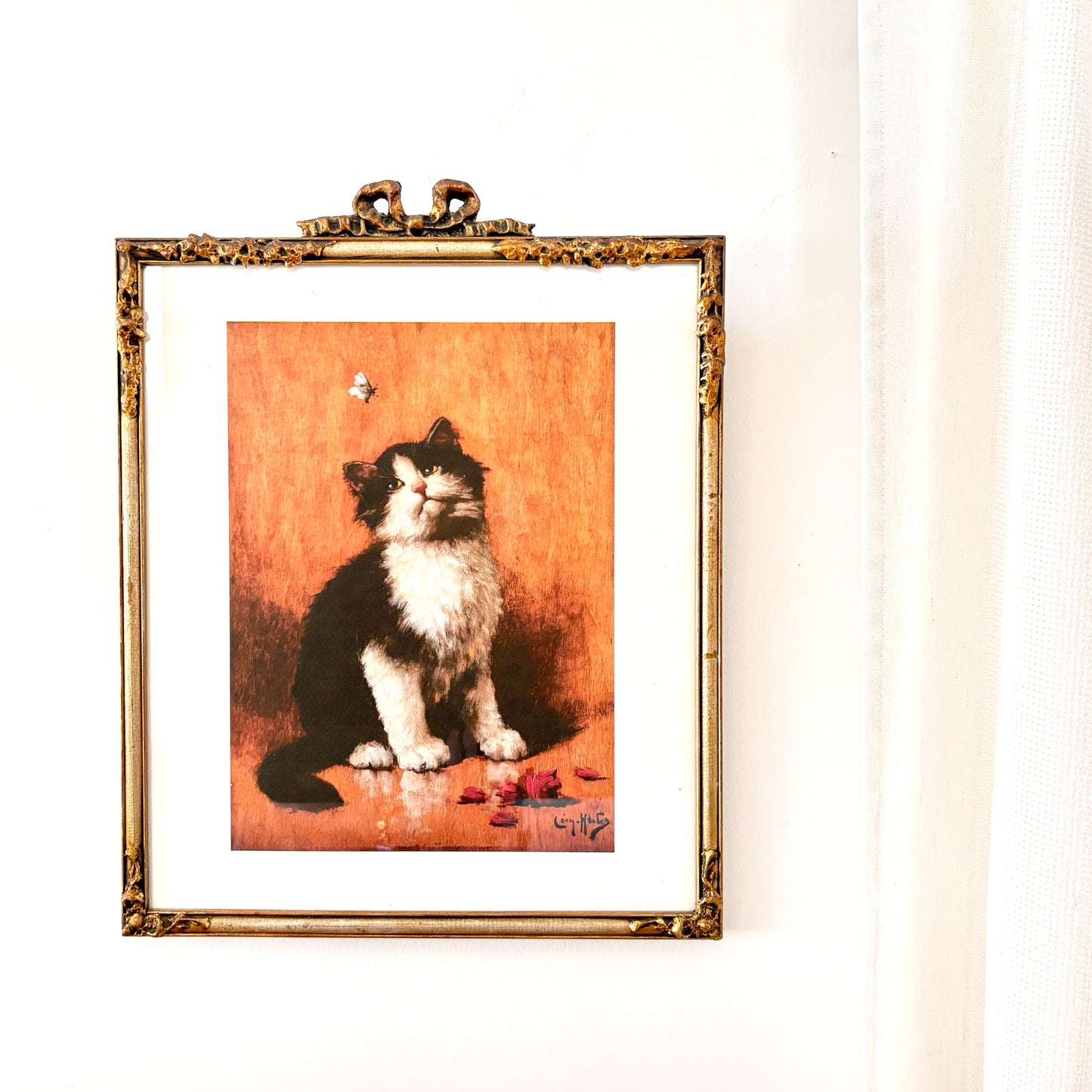 Cadre vintage avec impression sur papier beaux-arts - Le minou
