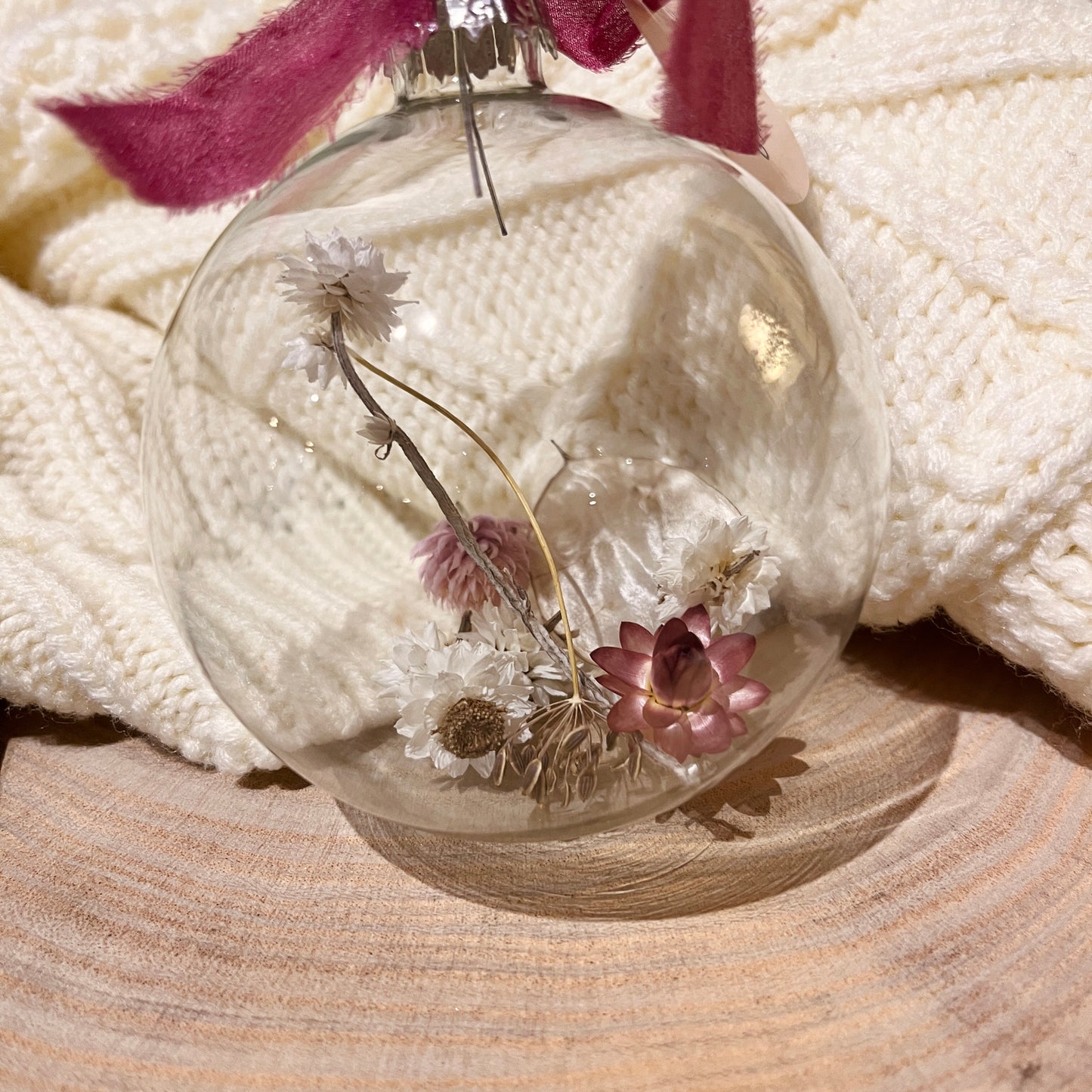 Winter ball - fuschia ribbon