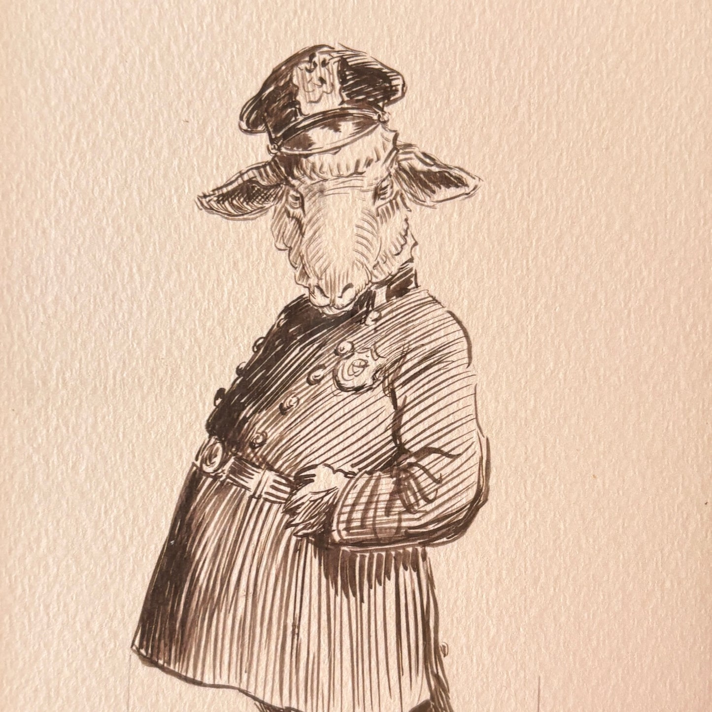 Cadre vintage avec impression sur papier beaux-arts - Le shérif