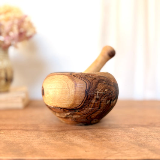 Mortier en bois d'olivier