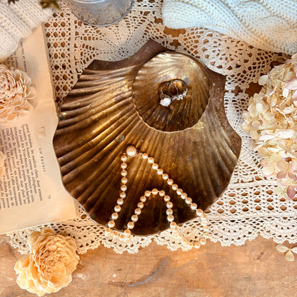 Brass shell trinket dish