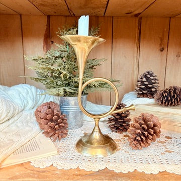 Bougeoir trompette en laiton