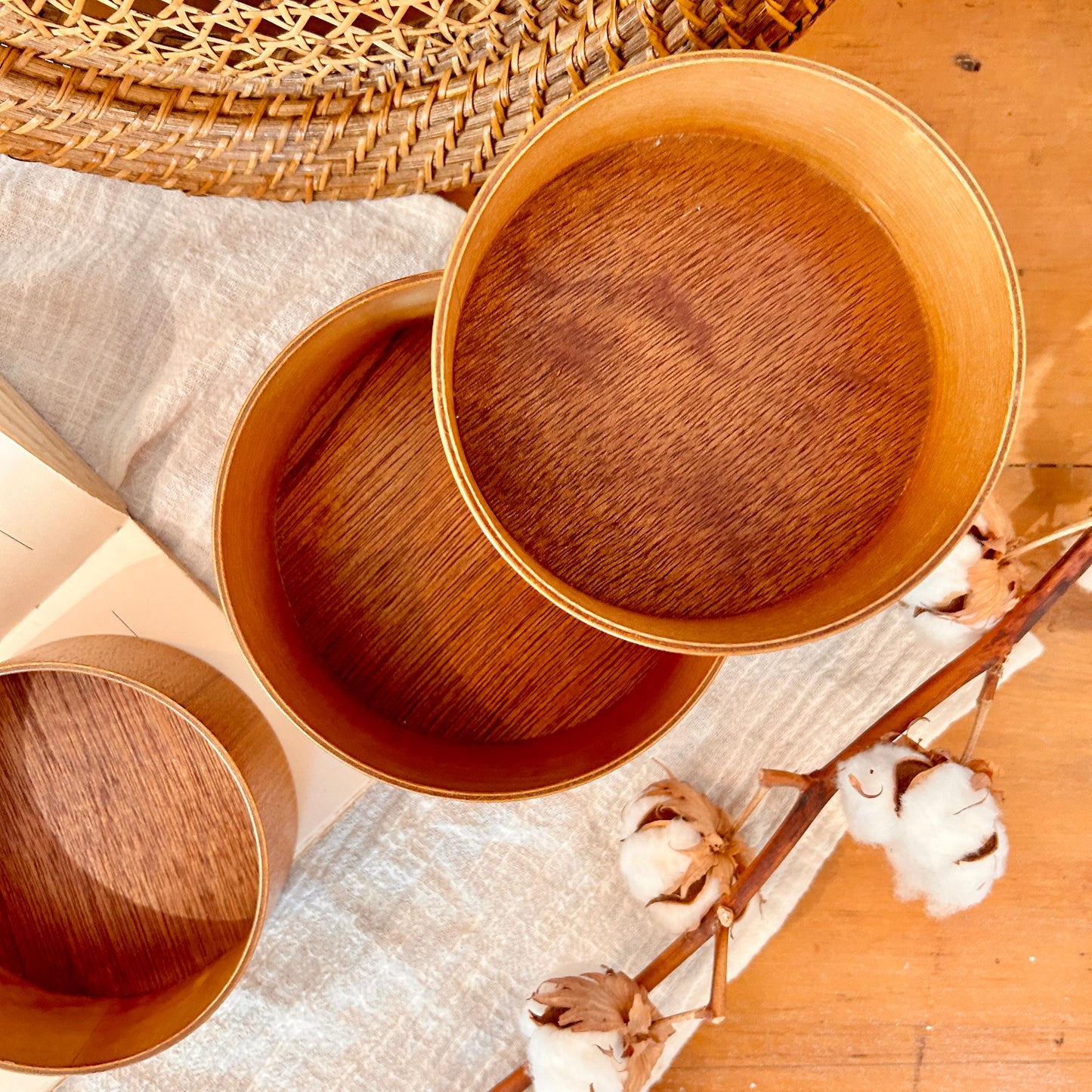 Wooden snack bowls