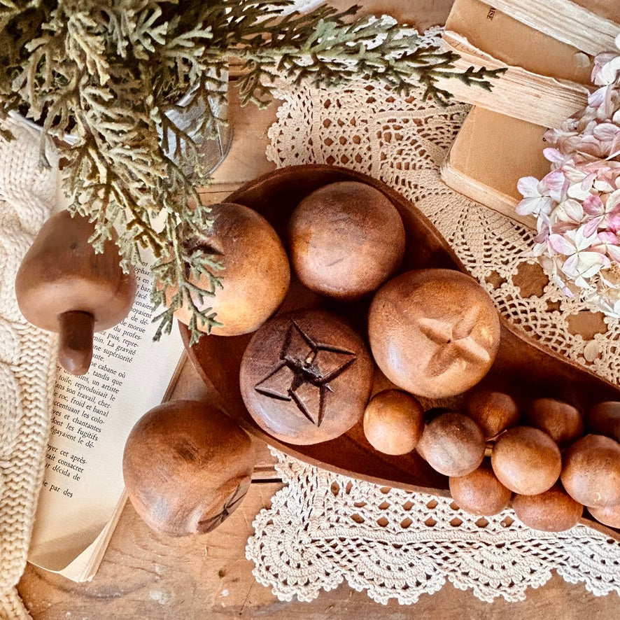 Wooden fruit bowl