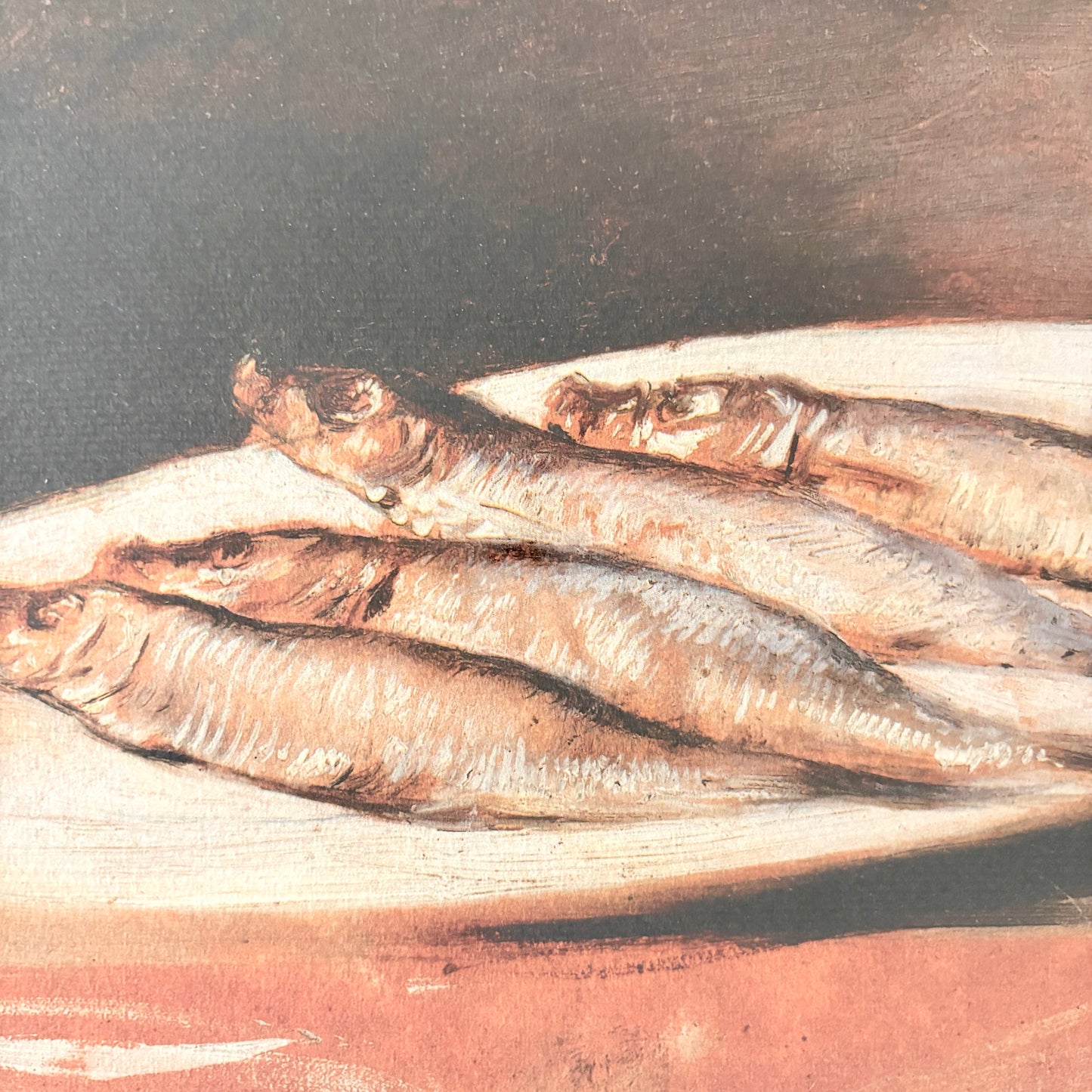 Cadre vintage avec impression sur papier beaux-arts - Les  sardines