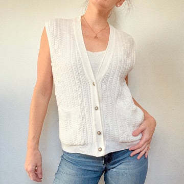 Veste débardeur crème