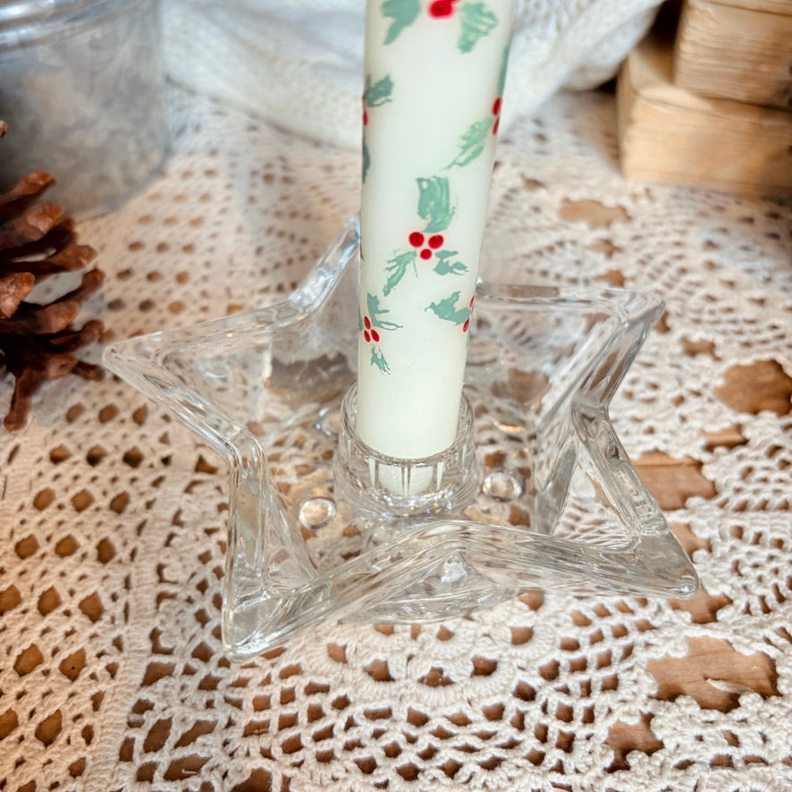 Bougeoir étoilé en verre