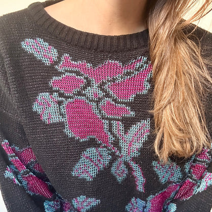 Pixel flower sweater