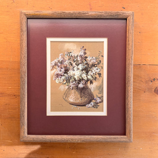 Cadre vintage avec impression sur papier beaux-arts - Les lilas