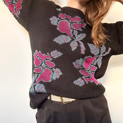 Pixel flower sweater