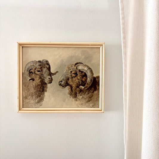 Cadre vintage avec impression sur papier beaux-arts - Les boucs