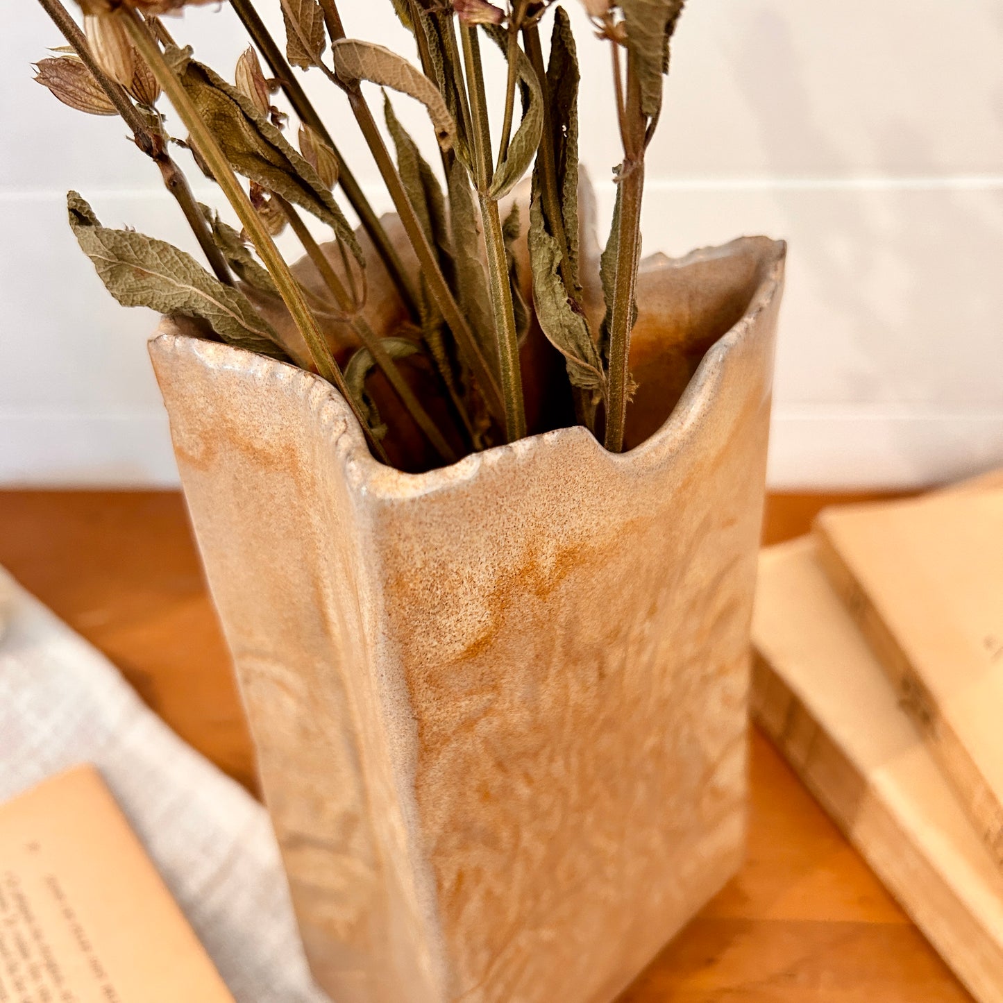 Kraft paper bag vase