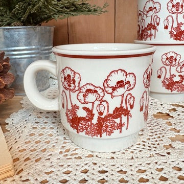 Tasse fleurs rouges