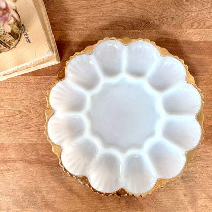 Assiette à oeufs farcis - blanche
