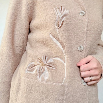 Boiled wool oatmeal jacket