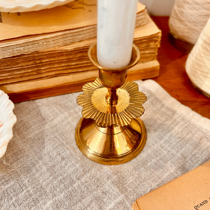 Brass flower candle holder