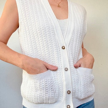 Veste débardeur crème