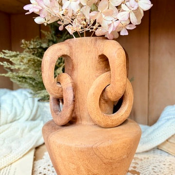Teak vase
