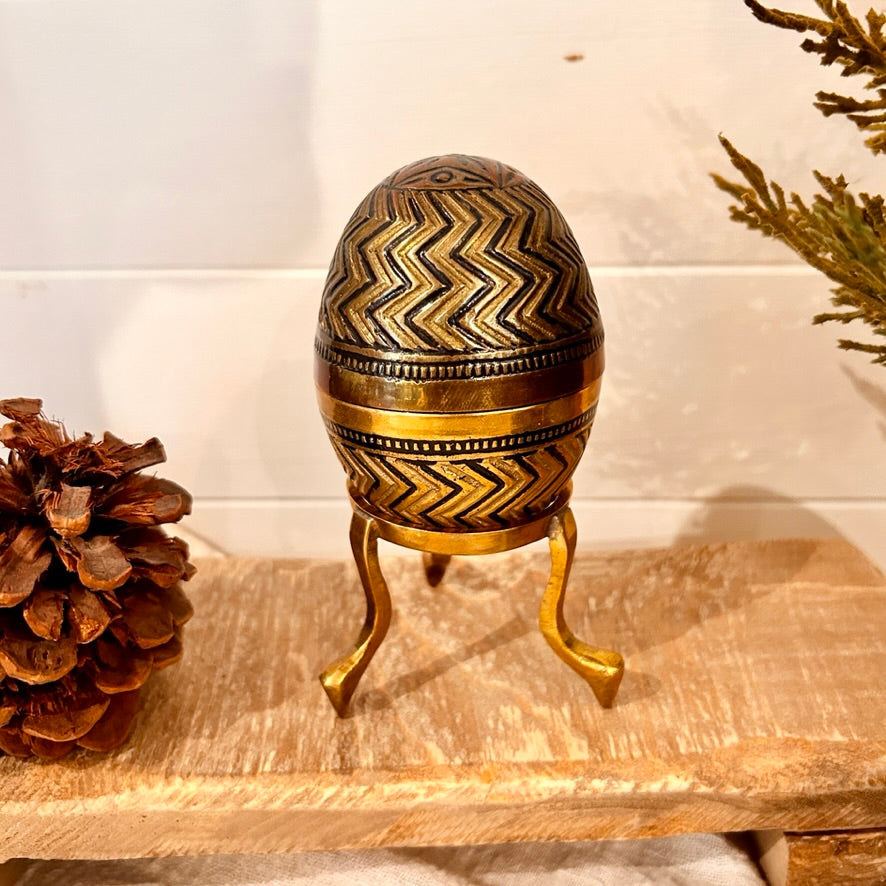 Fabergé Egg style brass box