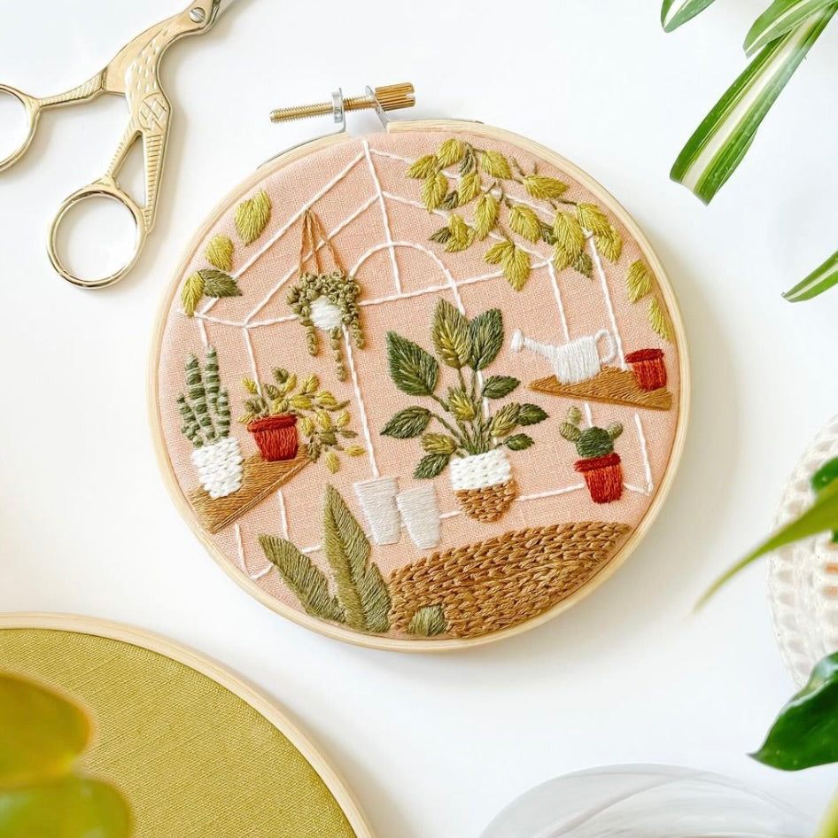 Ensemble de broderie DIY - Serre verte