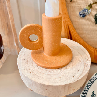 Ceramic candle holder - terracotta