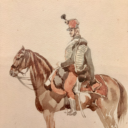 Cadre vintage avec impression sur papier beaux-arts - Le cavalier