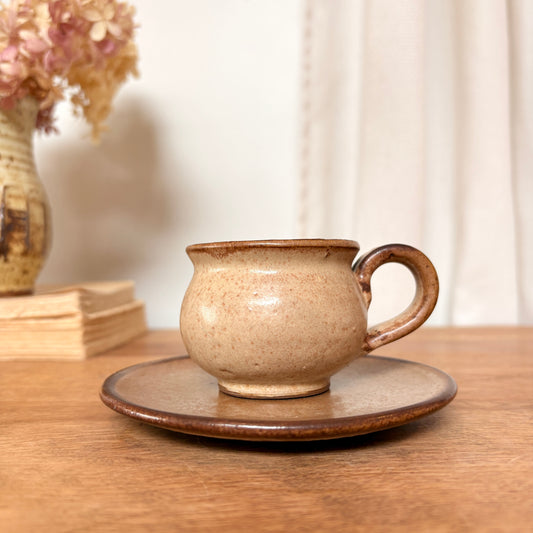 Duo tasse et soucoupe en grès - espresso