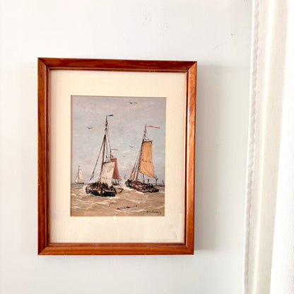 Cadre vintage avec impression sur papier beaux-arts - Le départ