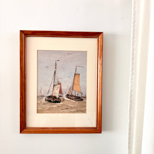 Cadre vintage avec impression sur papier beaux-arts - Le départ