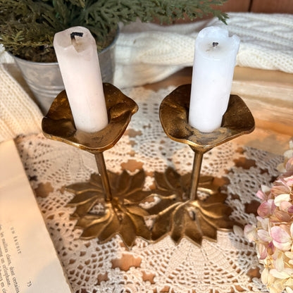 Bougeoir à 2 branches en laiton