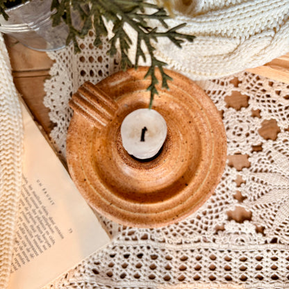 Bougeoir en grès artisanal