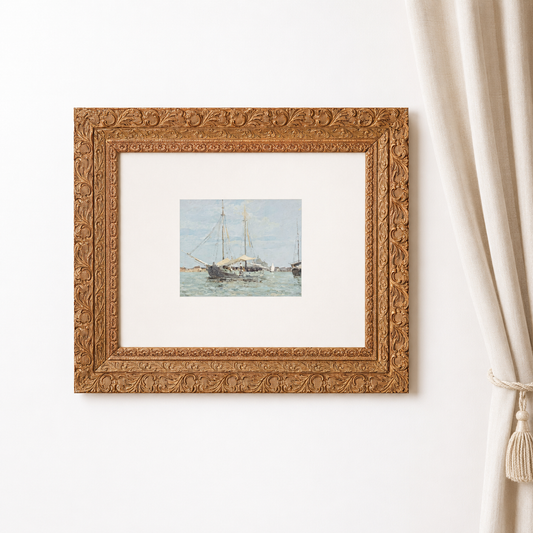 Cadre vintage avec impression sur papier beaux-arts - Le départ