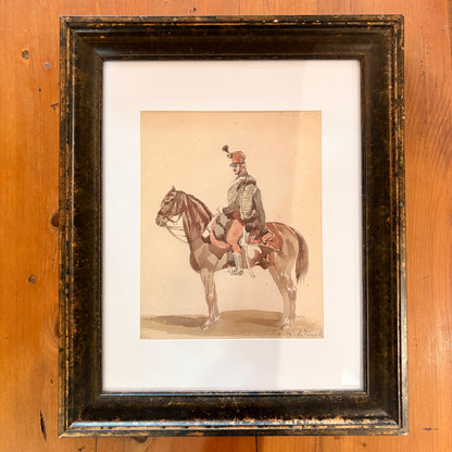 Cadre vintage avec impression sur papier beaux-arts - Le cavalier