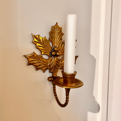 Brass wall candle holder - Holly